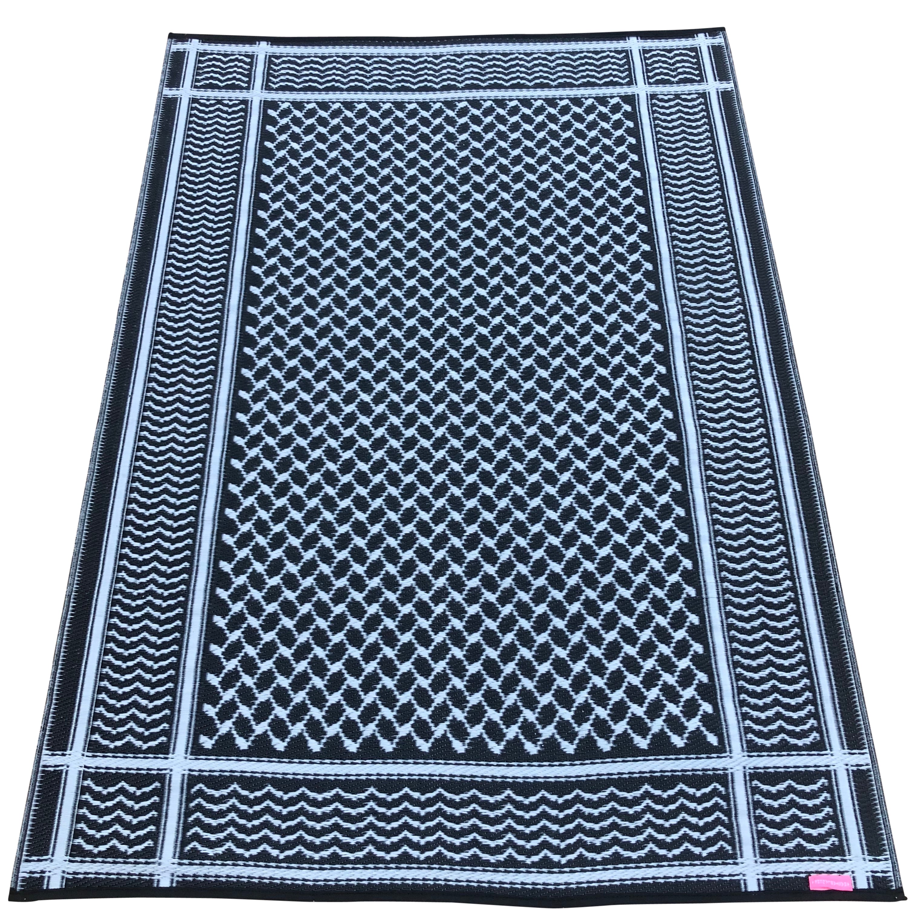 Tanke Styring Sidst Plastik tæppe, 150 x 210, partisan design, black / white – Rastablanche