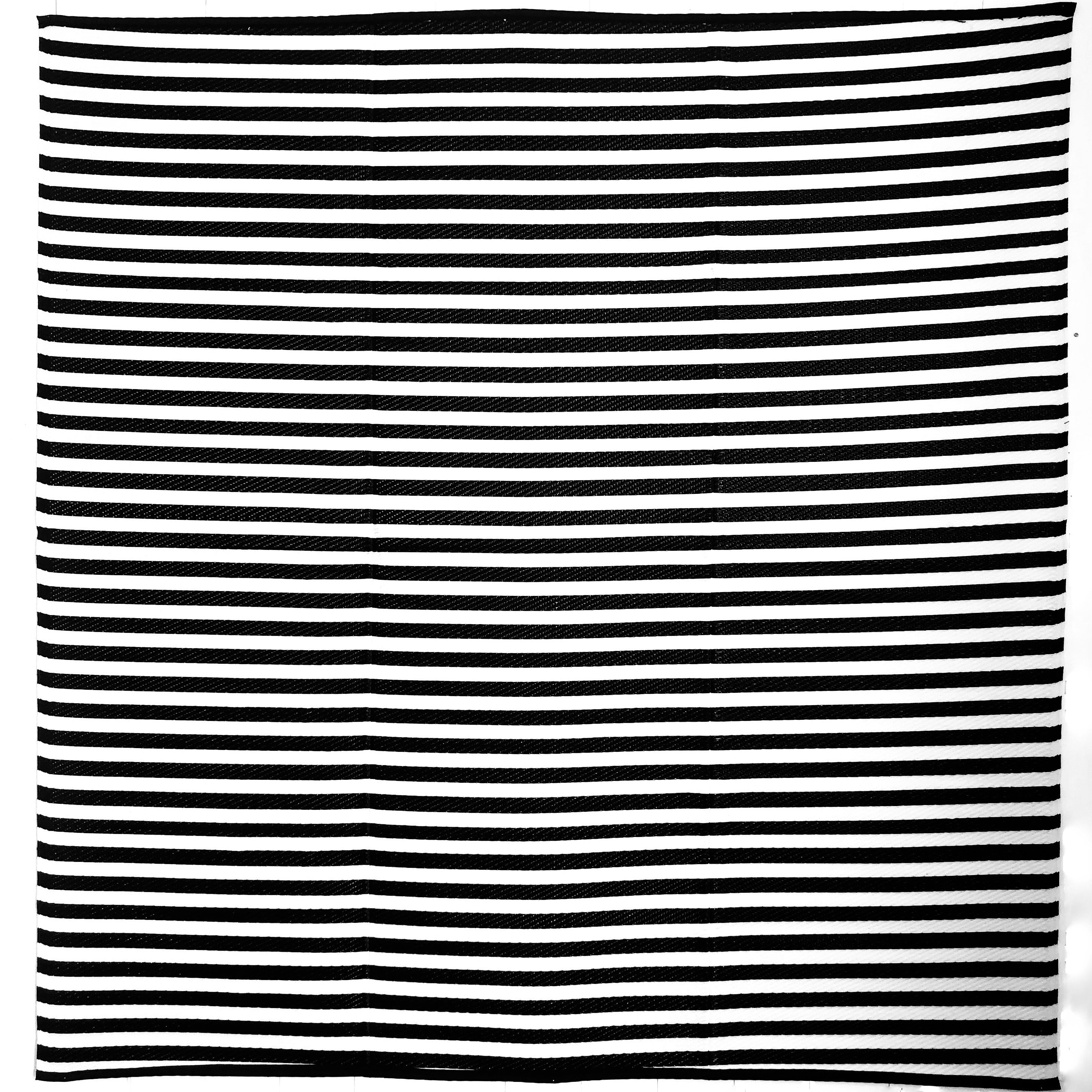 Plastiktæppe, 180 x 180 cm, stripes, black / white