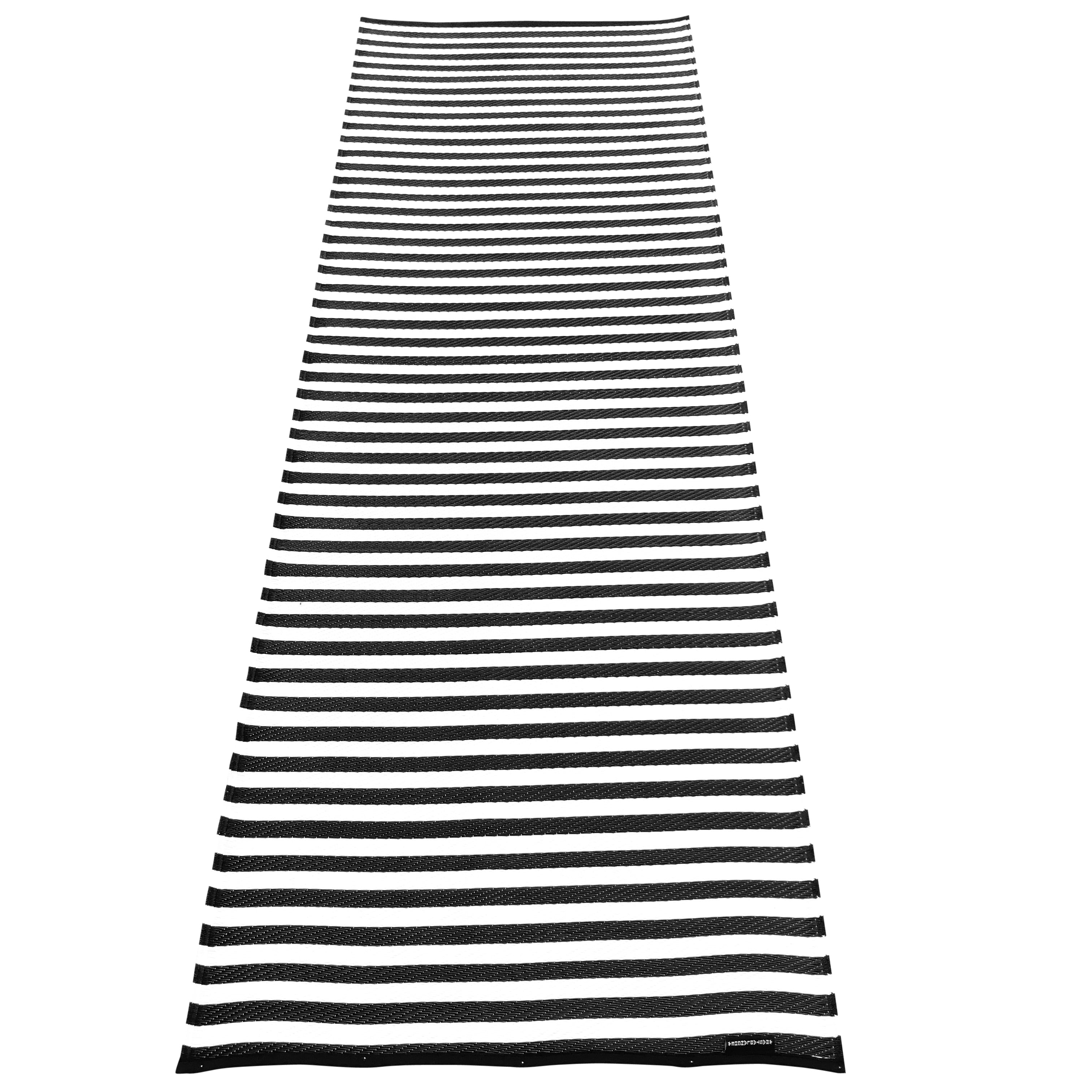 Plastiktæppe, 90 x 210 cm, stripes, black / white